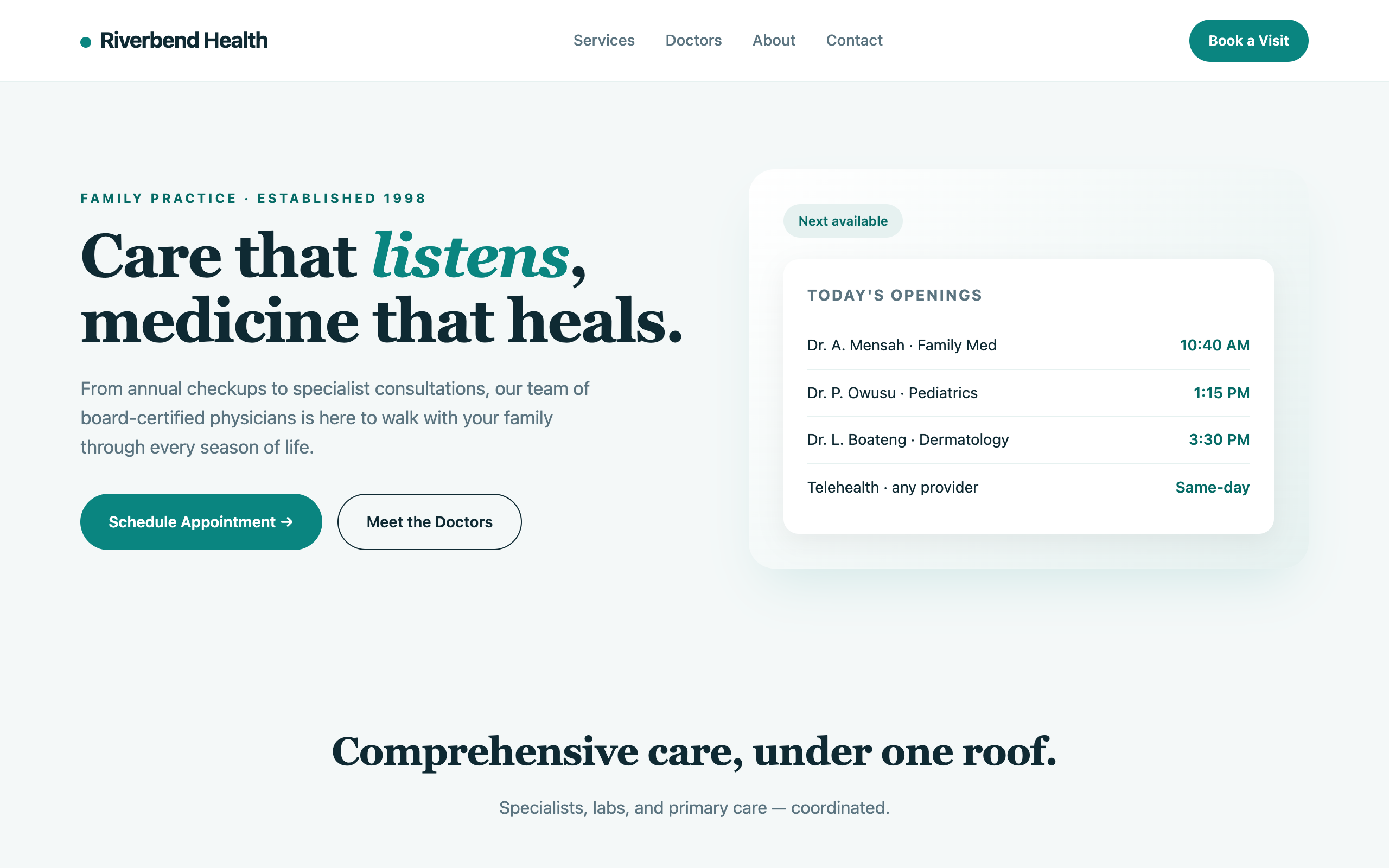 Medical Clinic health website template preview