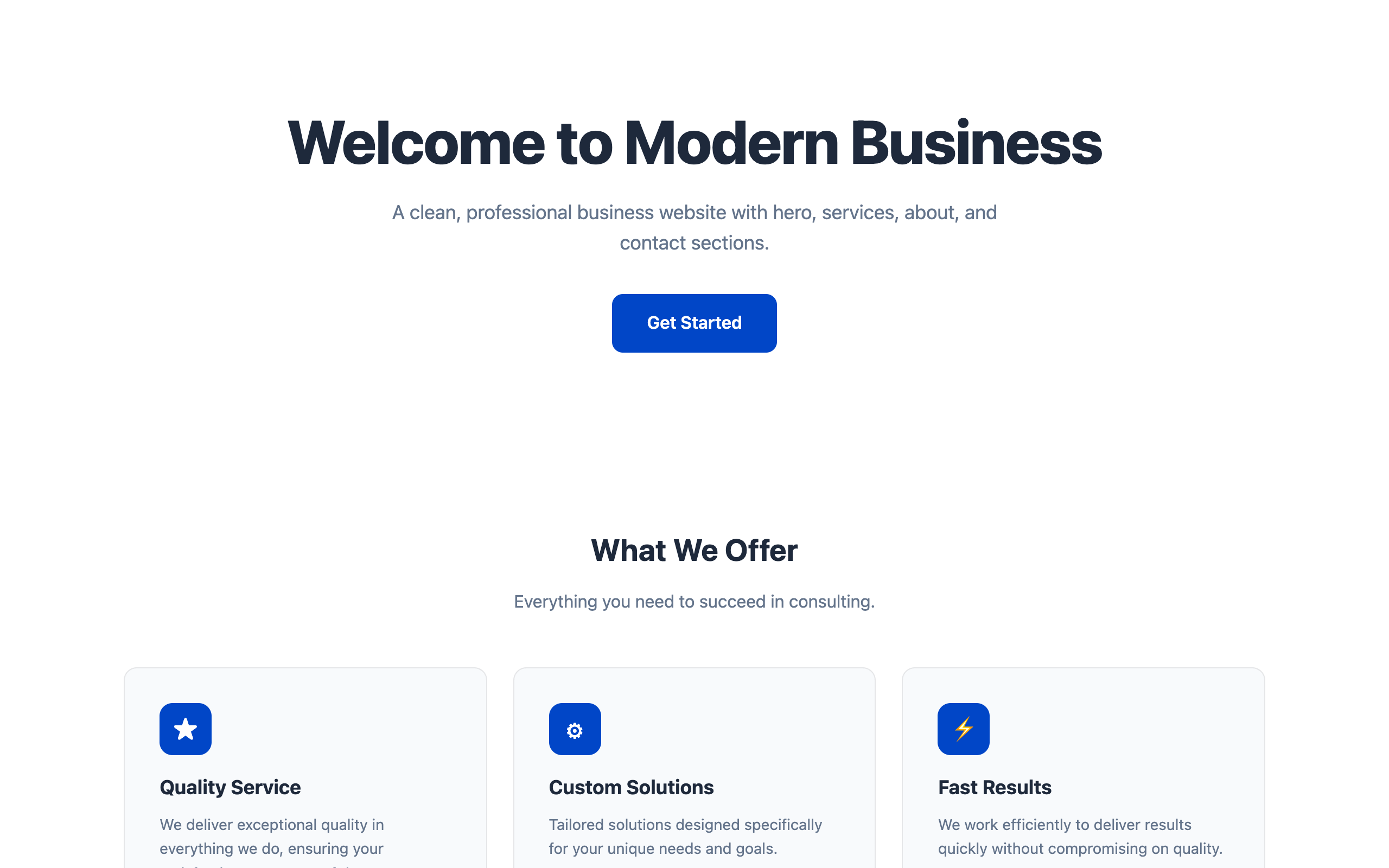 Modern Business business website template preview