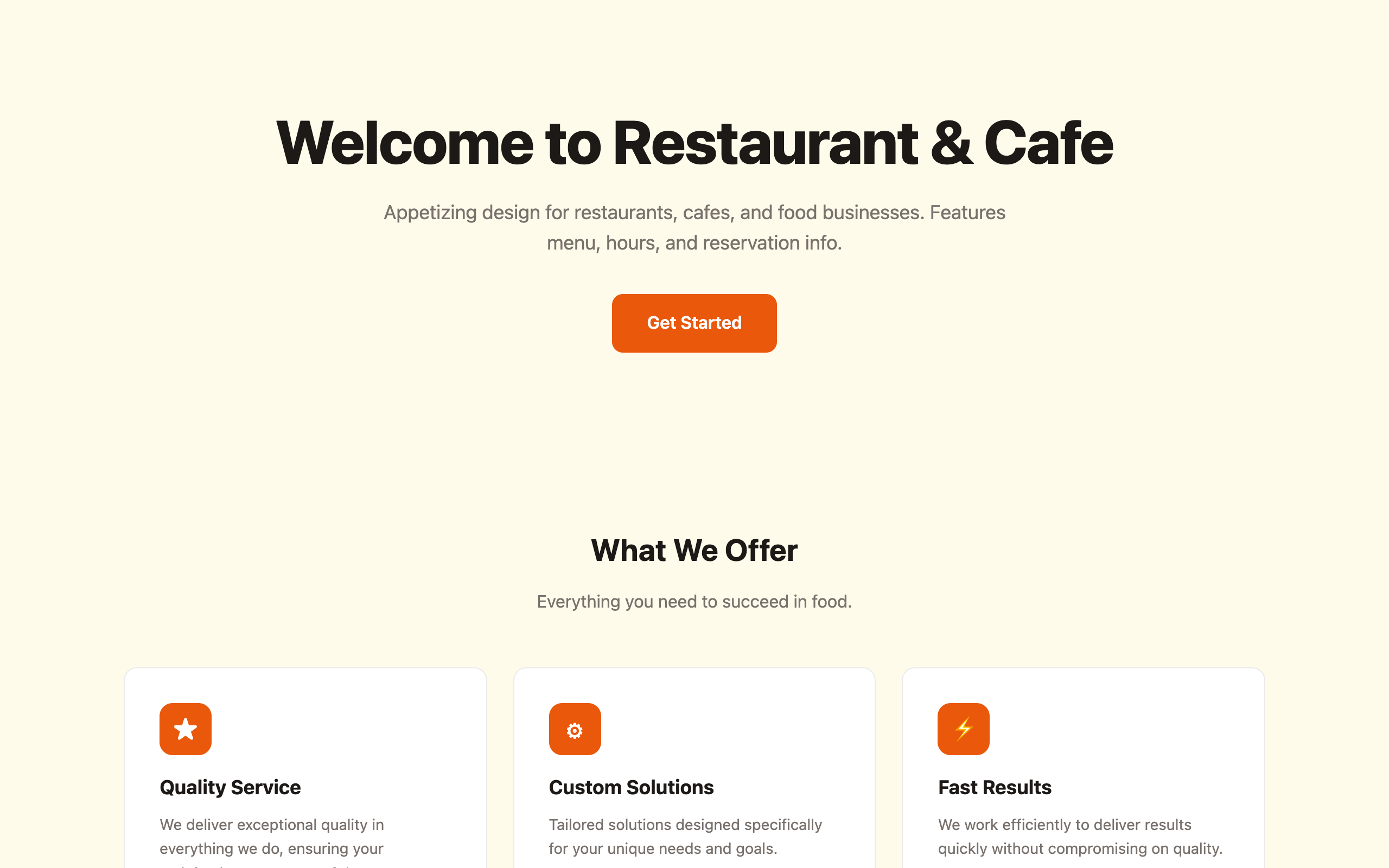 Restaurant & Cafe restaurant website template preview