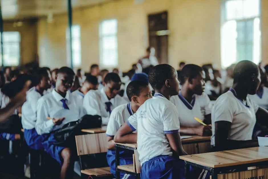 Middle school students focused on classwork