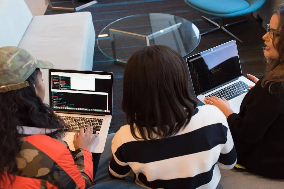 Throughline engineering team working in a stylish open office